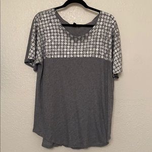 J crew patterned gray and silver top
